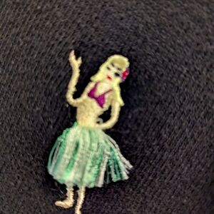 Alexandra Bartlett Black Sweater with Colorful Embroidery